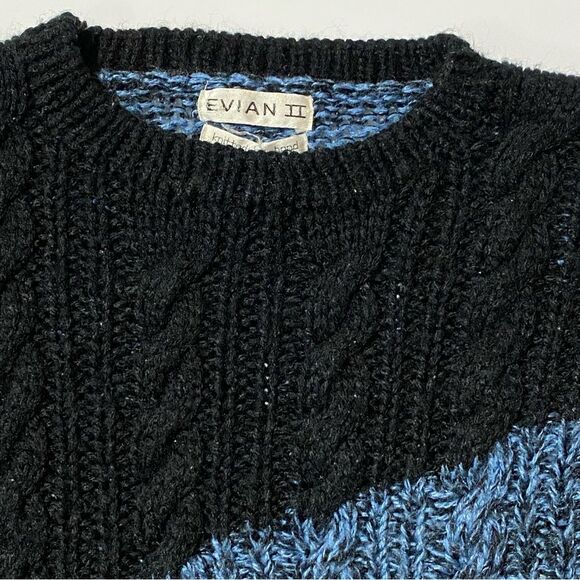 90's Vintage Evian ll Knitted By Hand Chunky Knit Sweater Women's Size M - Picture 3 of 15